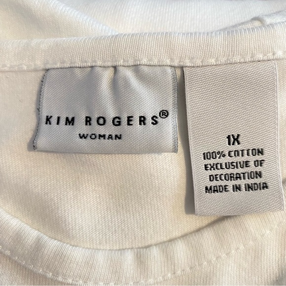Kim Rogers Women's plus size 1X White Short Sleeve Tee with Flip-Flop Graphic - Picture 4 of 4
